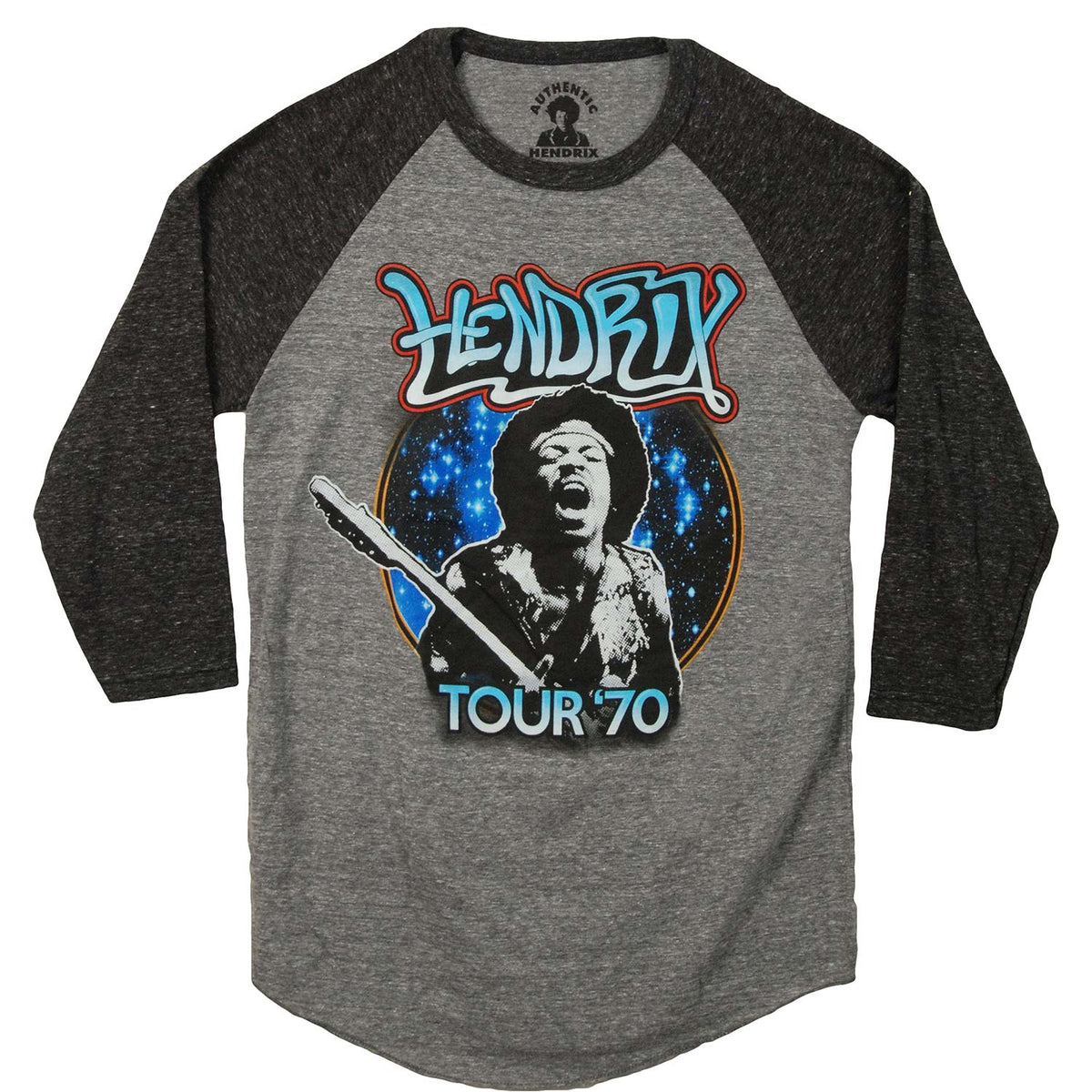 Jimi Hendrix Hendrix Tour 70 Raglan Baseball Jersey Front