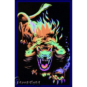 Fantasy Angry Lion Blacklight