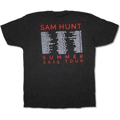 Sam Hunt Red Drip 2015 Summer Tour T-shirt Back