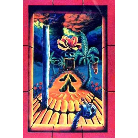 Fantasy Skull Gardens Blacklight