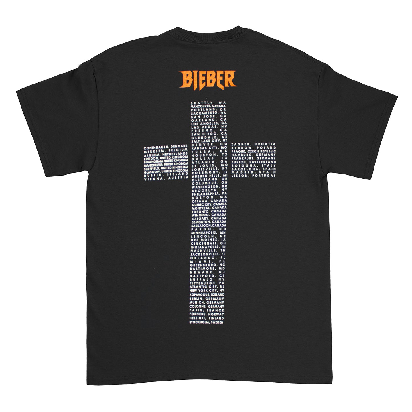 Justin Bieber Purpose World Tour Seattle - Stockholm T-shirt Back