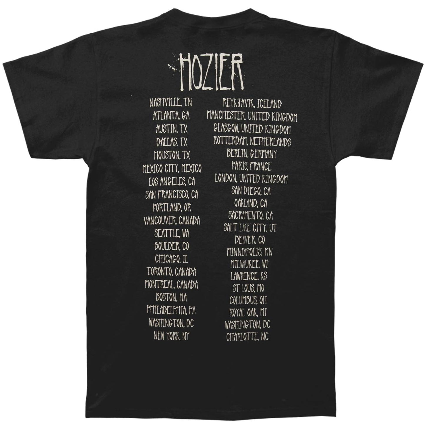 Hozier Splatter Logo T-shirt Back