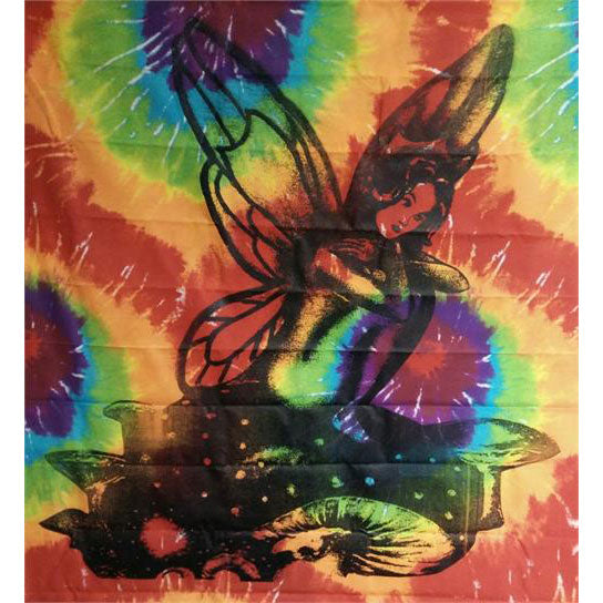 Tapestry Fairy On Mushrooms Tapestry