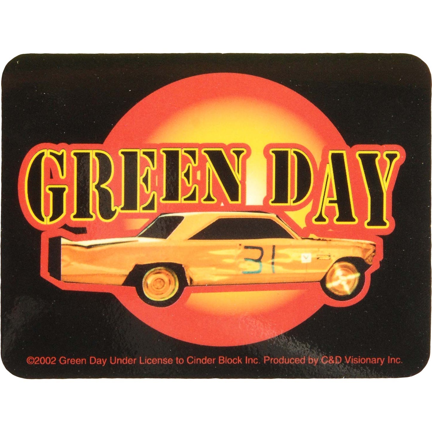 Green Day Car Logo (3.5" x 2.5") Sticker Front