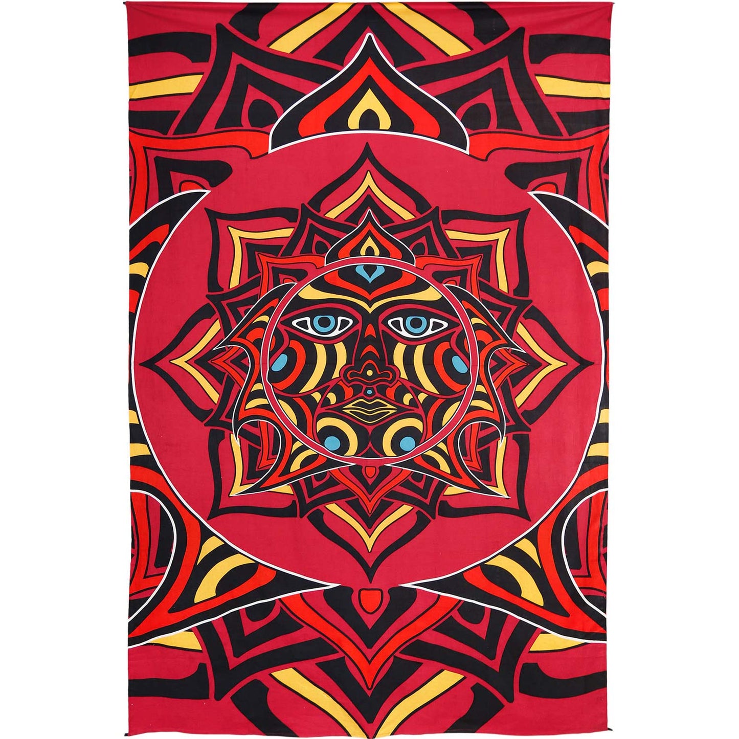 Novelty Red Sun Face Tapestry