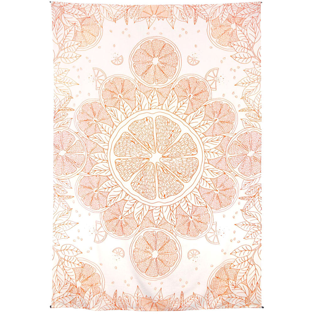 Novelty Citrus Slice Mandala Tapestry