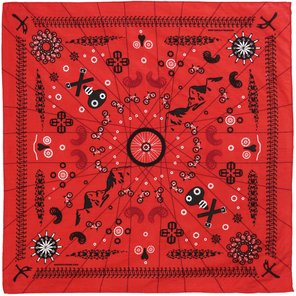 Novelty Red Mountain Bike Bandana Front