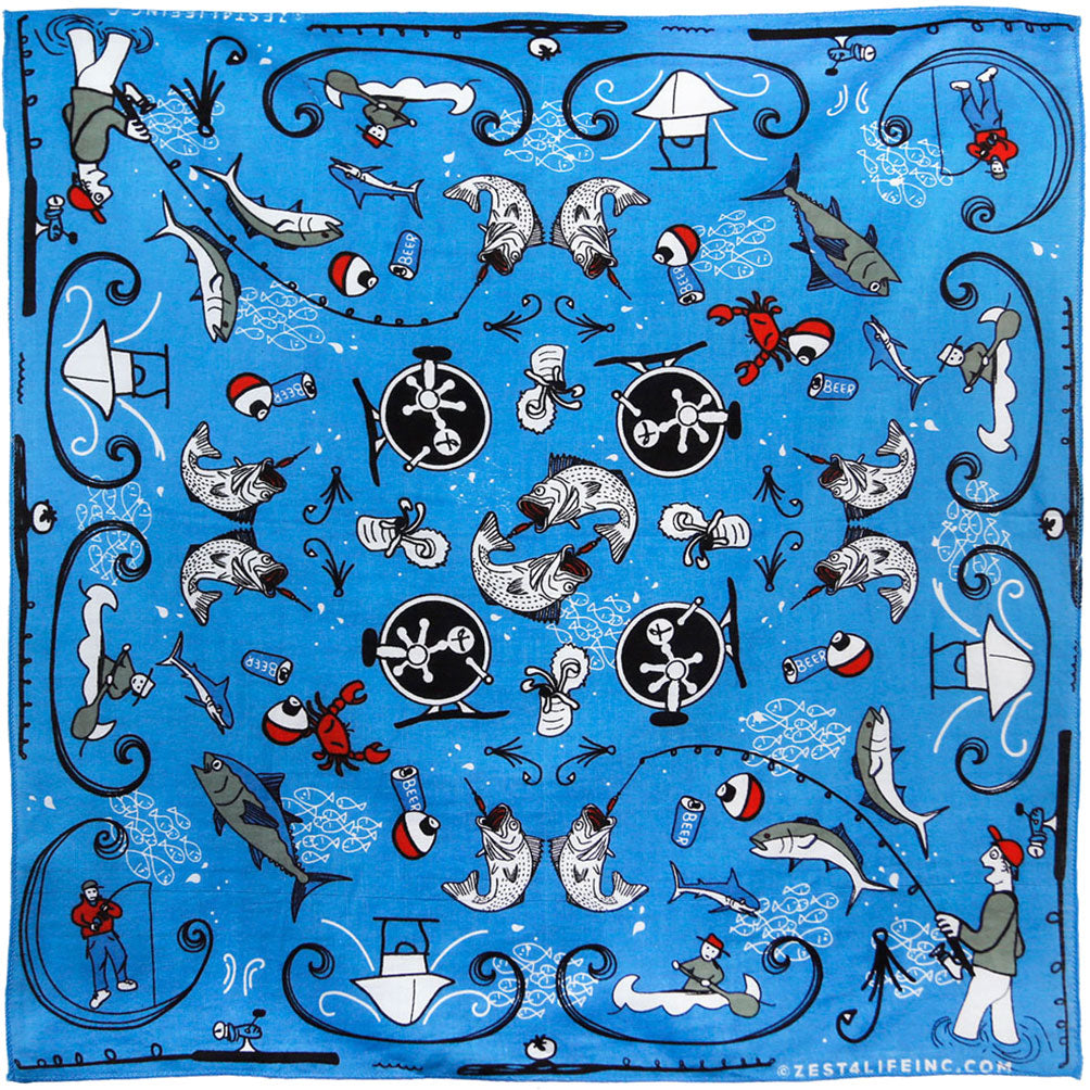 Novelty Fishing Bandana Front