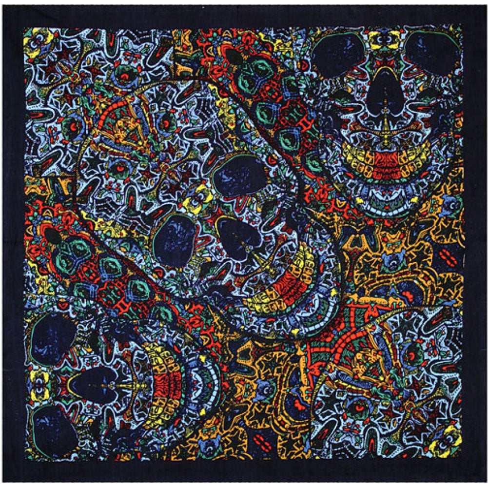 Novelty Black Skull Bandana Front
