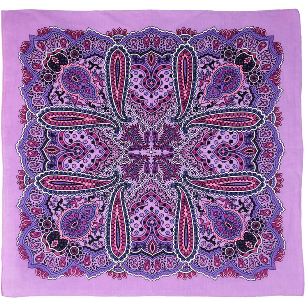 Novelty Purple Paisley Bandana Front