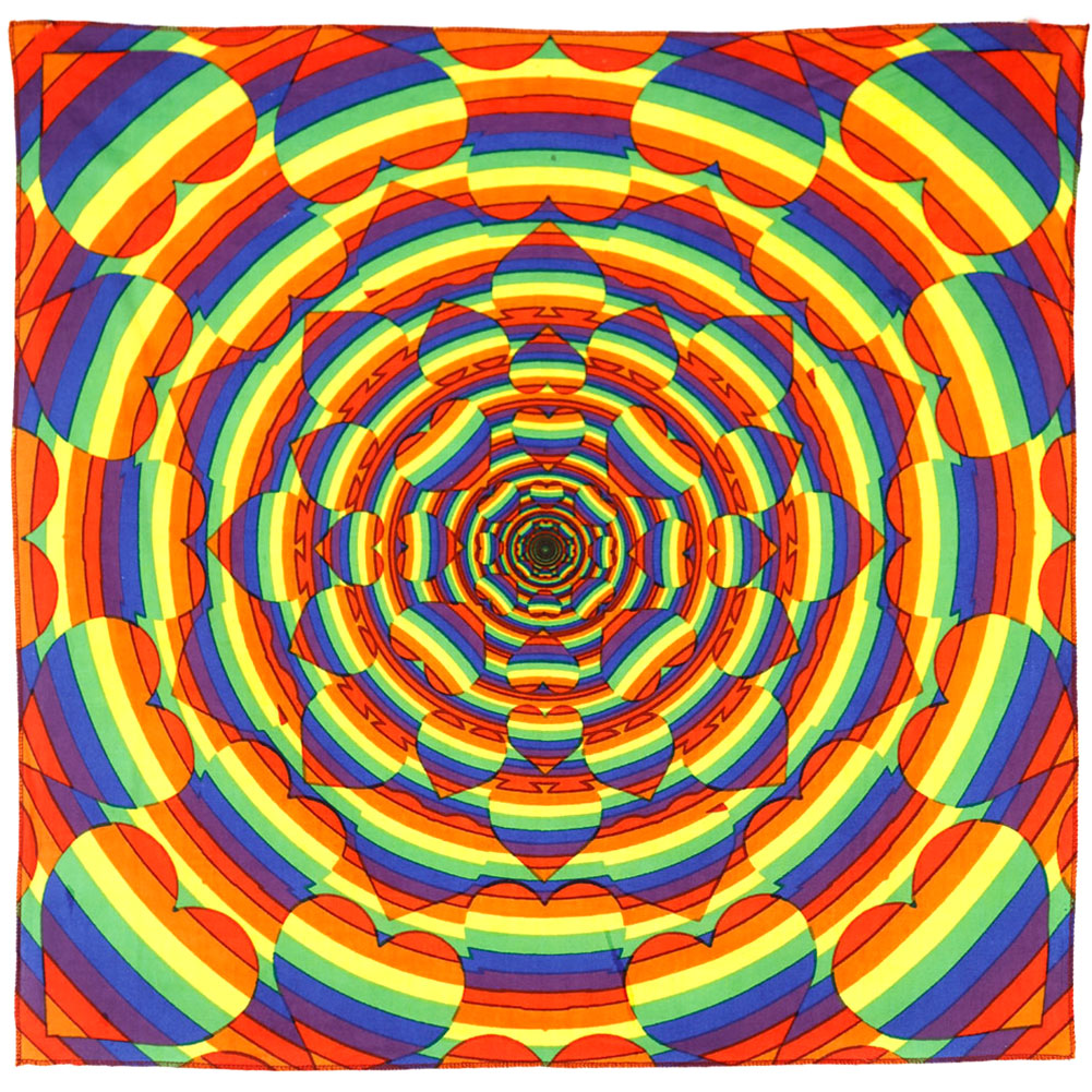 Novelty Equality Rainbow Hearts Bandana Front