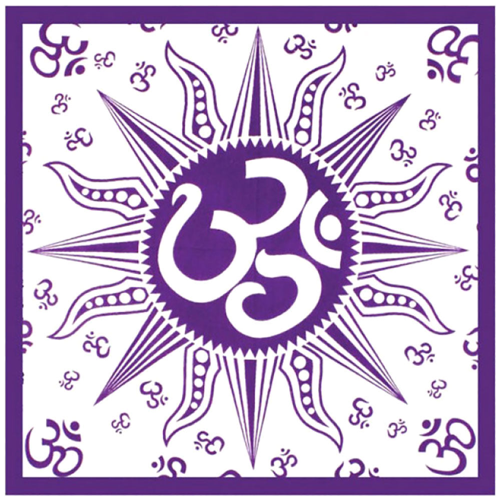 Novelty Purple Om Sun Bandana Front