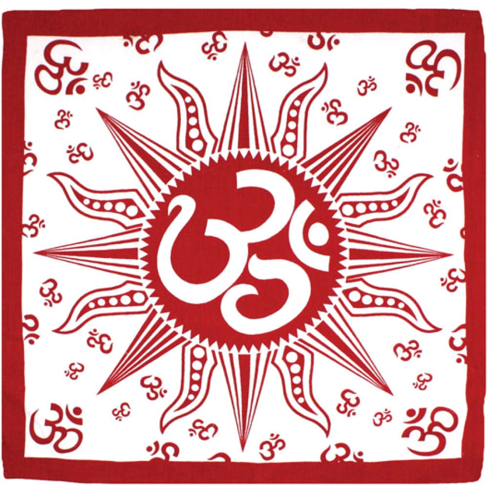 Novelty Red Om Sun Bandana Front