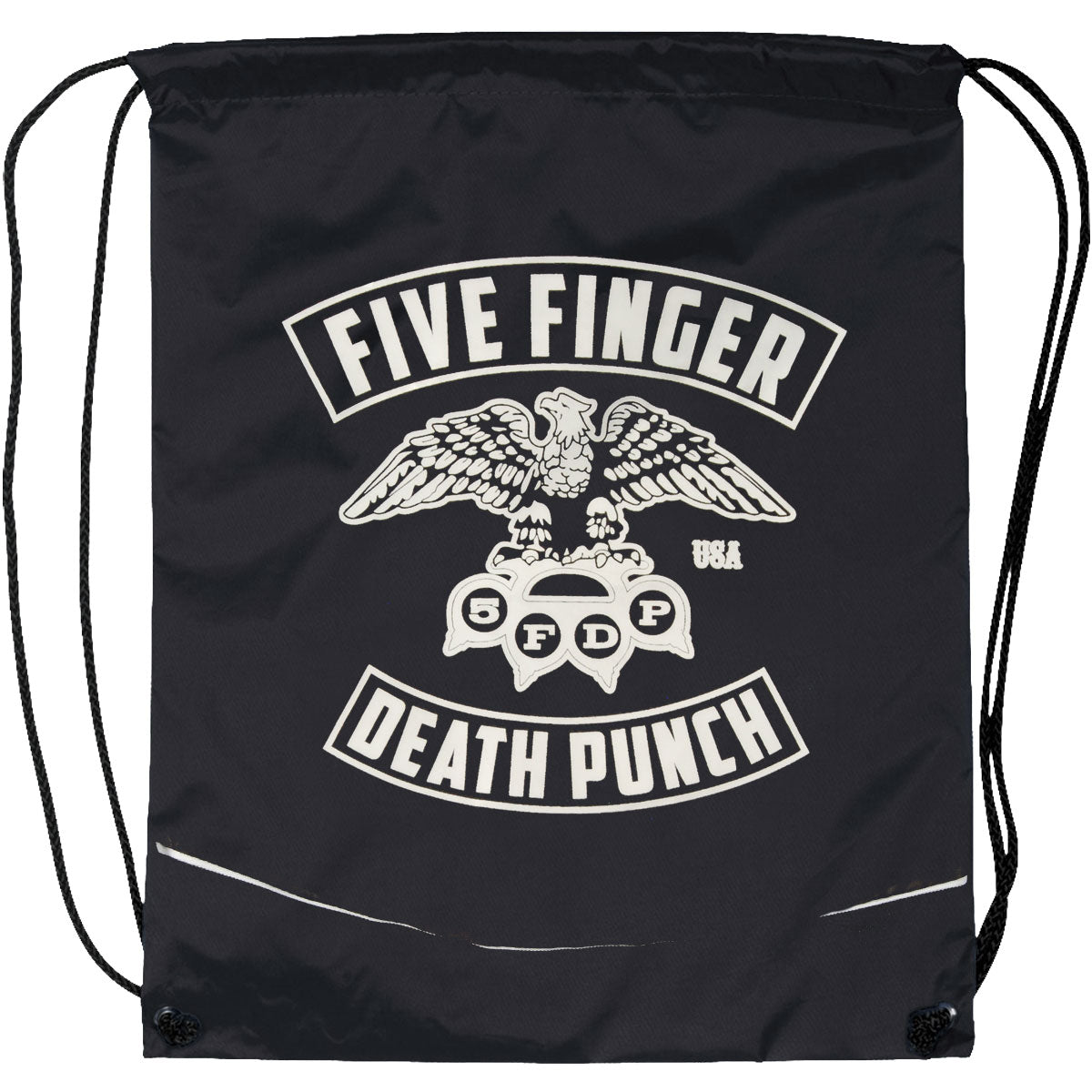 Five Finger Death Punch Eagle Drawstring Backpack Front