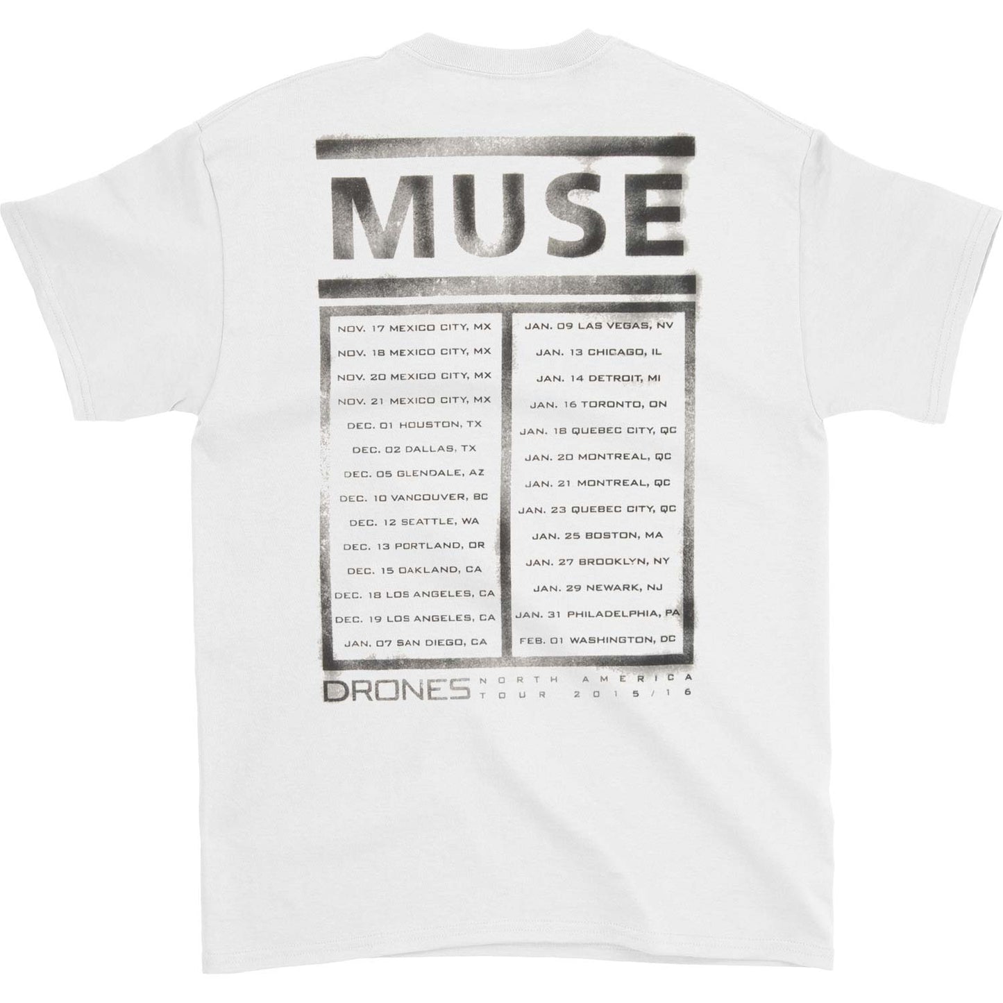 Muse Street Walking North American Tour T-shirt Back