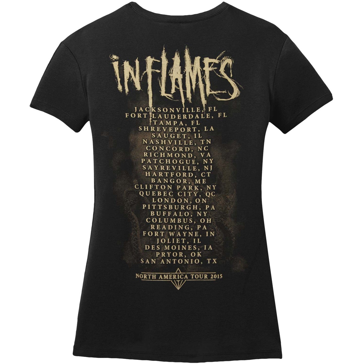 In Flames Octopus 2015 Tour Junior Top Back