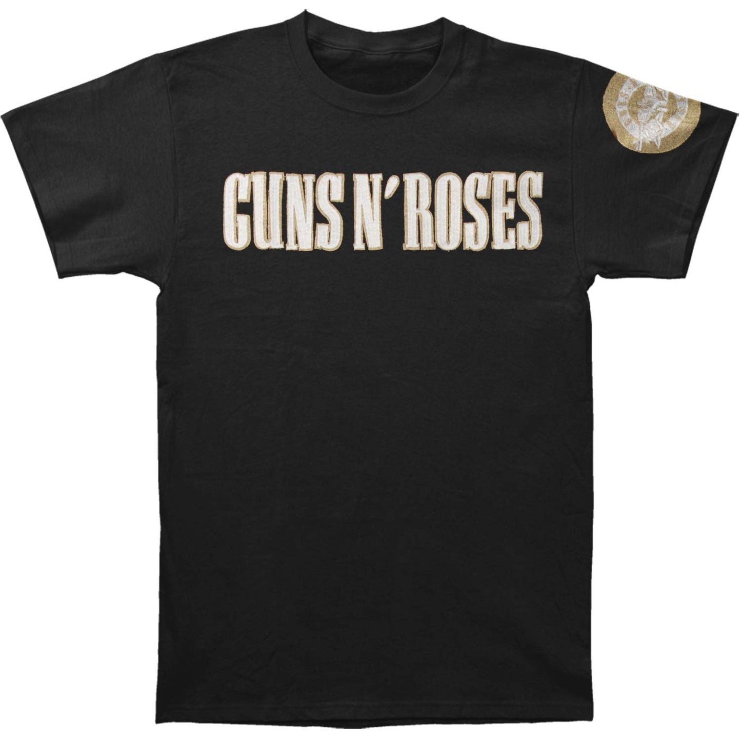 Guns N Roses Logo & Bullet Circle Vintage T-shirt Front