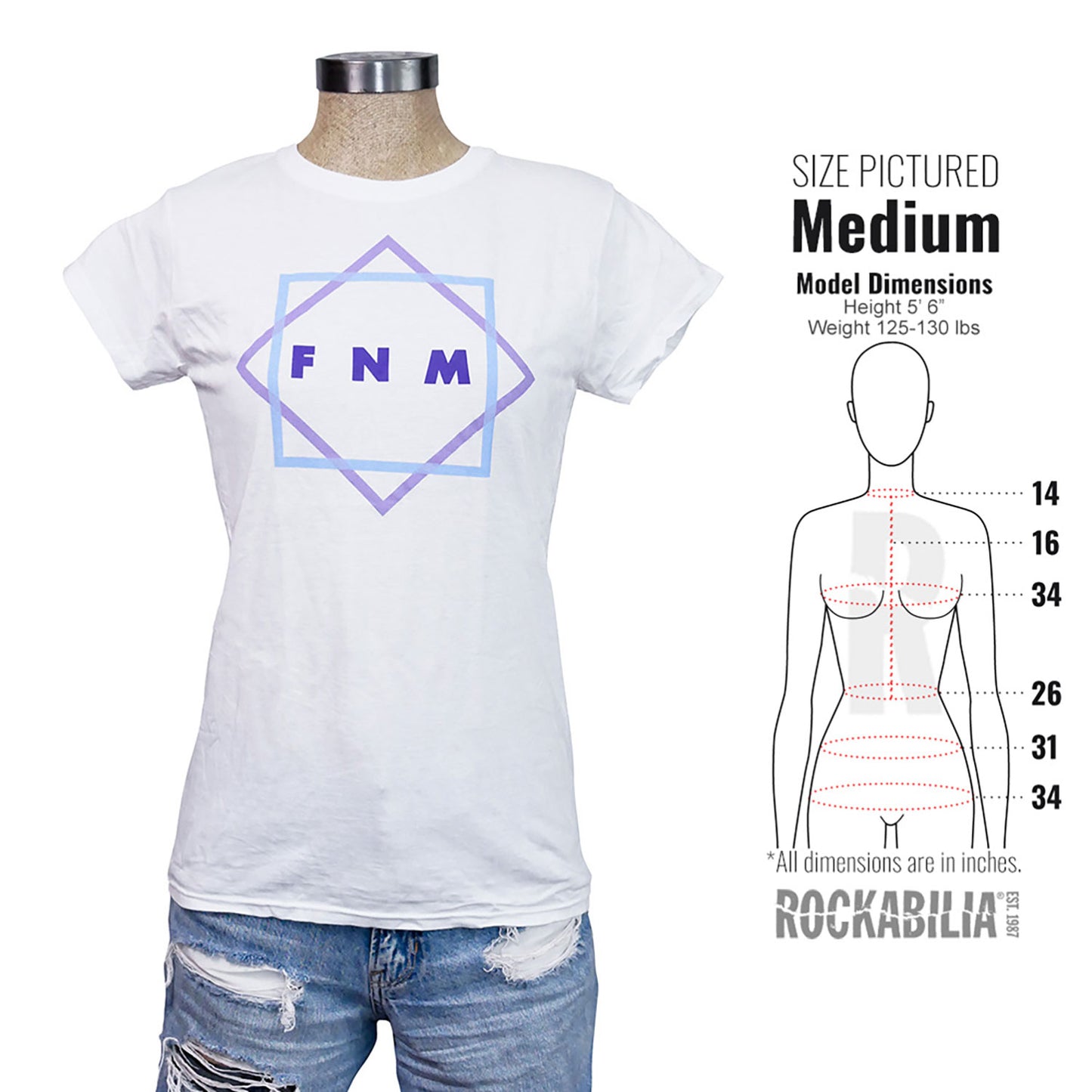 Faith No More Girl's Multi-color Star on White Soft Junior Top Alt 3