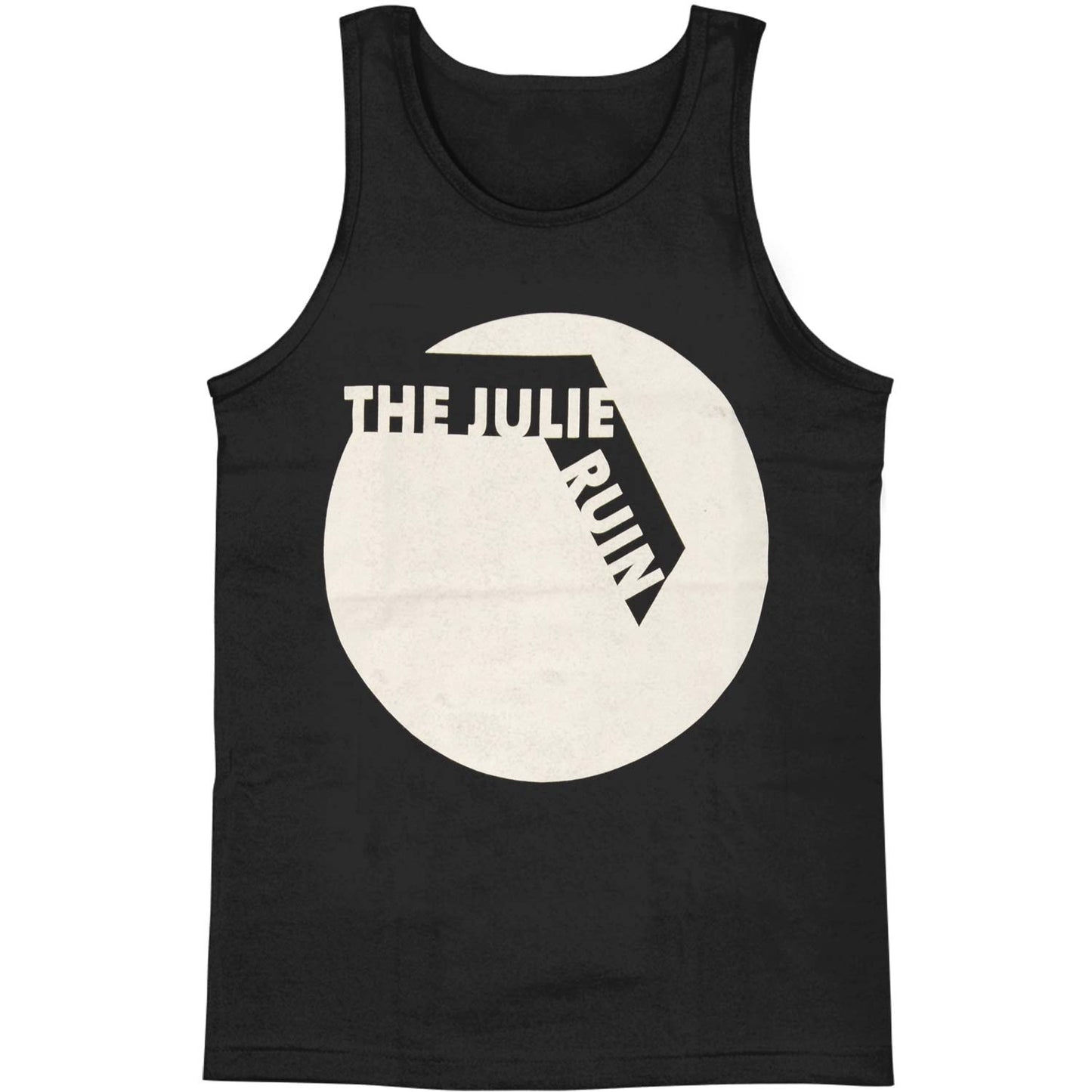 Julie Ruin White Circle on Black Tank Mens Tank Front