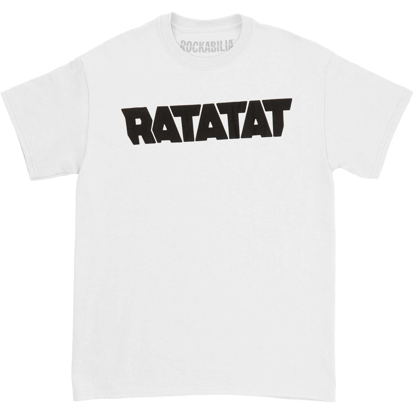 Solid Black Logo on White Slim Fit T-shirt