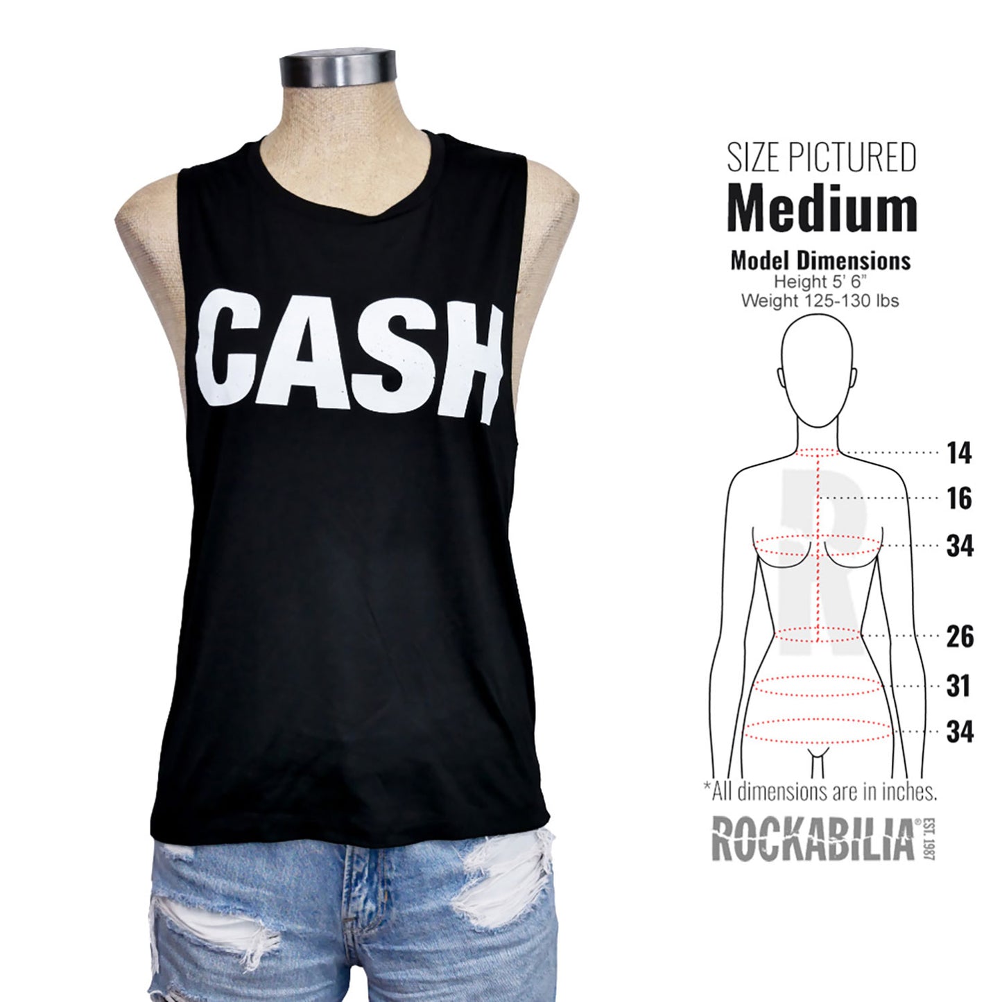 Johnny Cash CASH Faded Women's Tank Womens Tank Alt 3