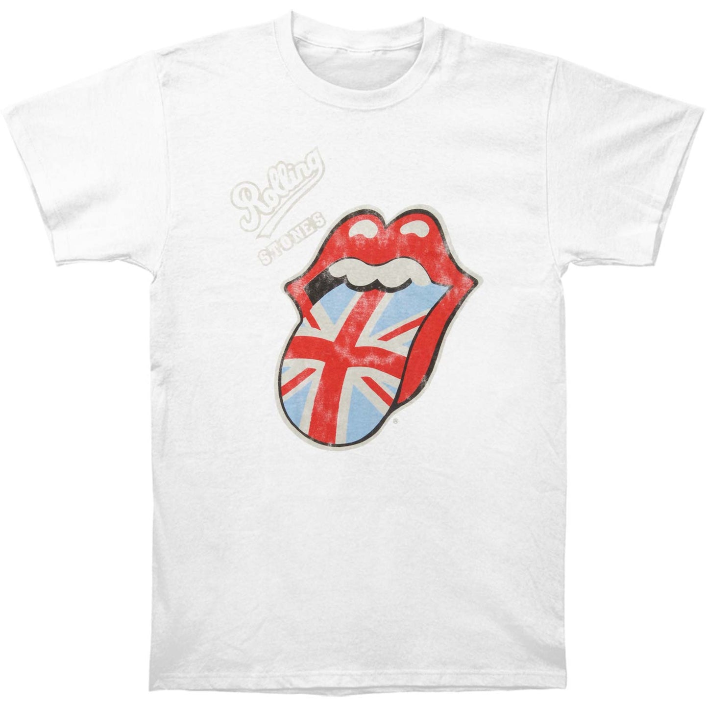 Rolling Stones Vintage British Tongue (Soft-Hand Inks) Slim Fit T-shirt Front