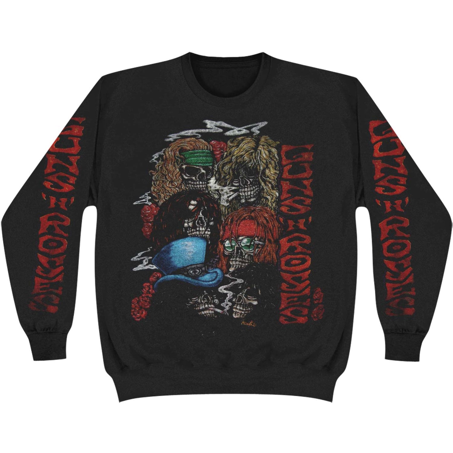 Guns N Roses Stacked Skulls Sweatshirt Front