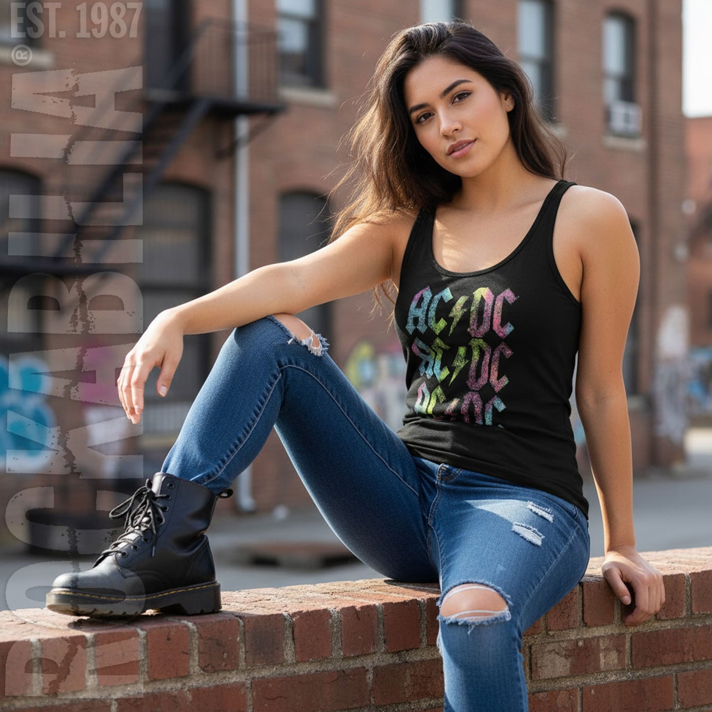 AC/DC Multicolor Womens Tank Alt 2