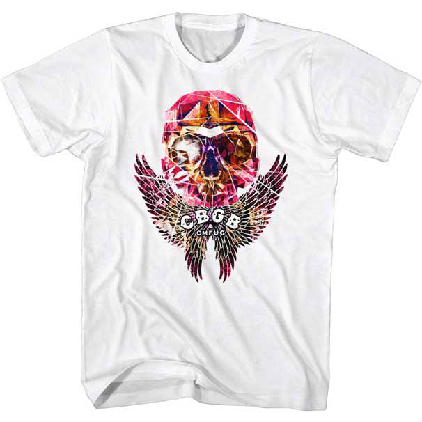 CBGB Faceted Skull Wings Slim Fit T-shirt Front