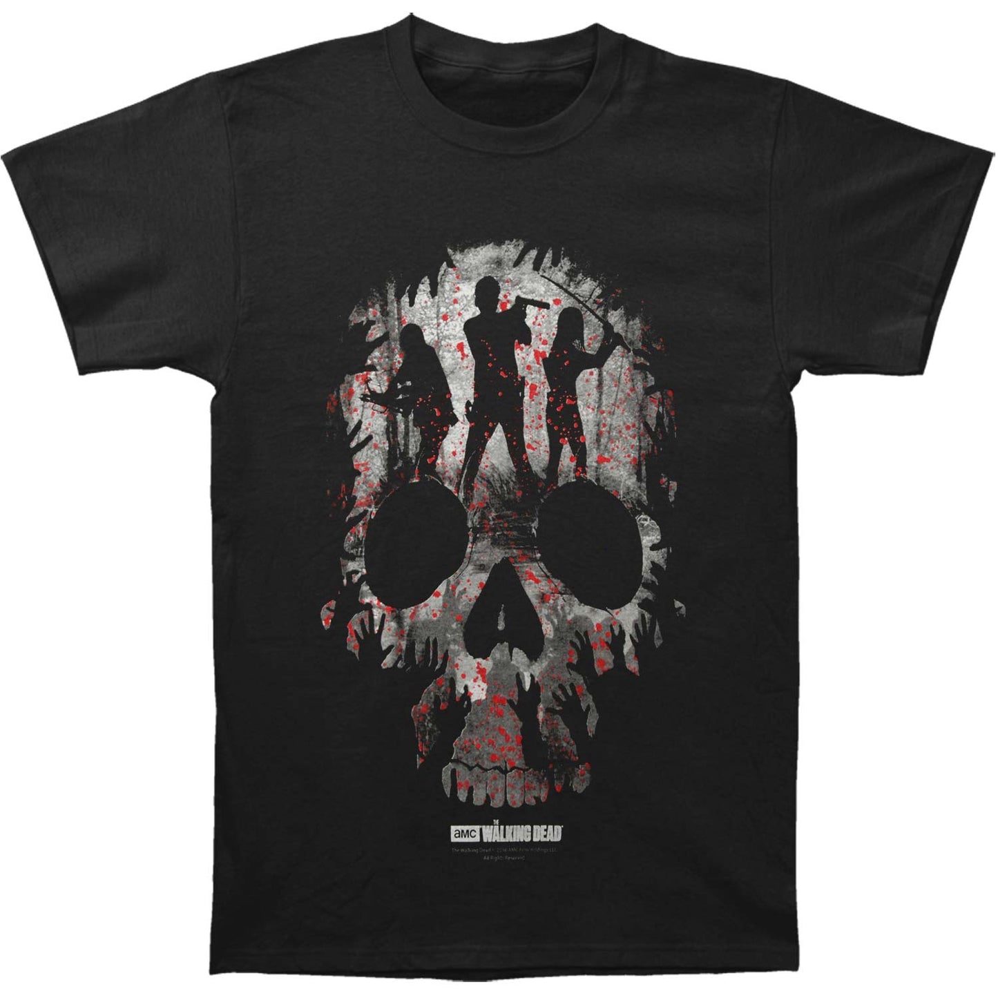 Walking Dead Heroes Skull T-shirt Front