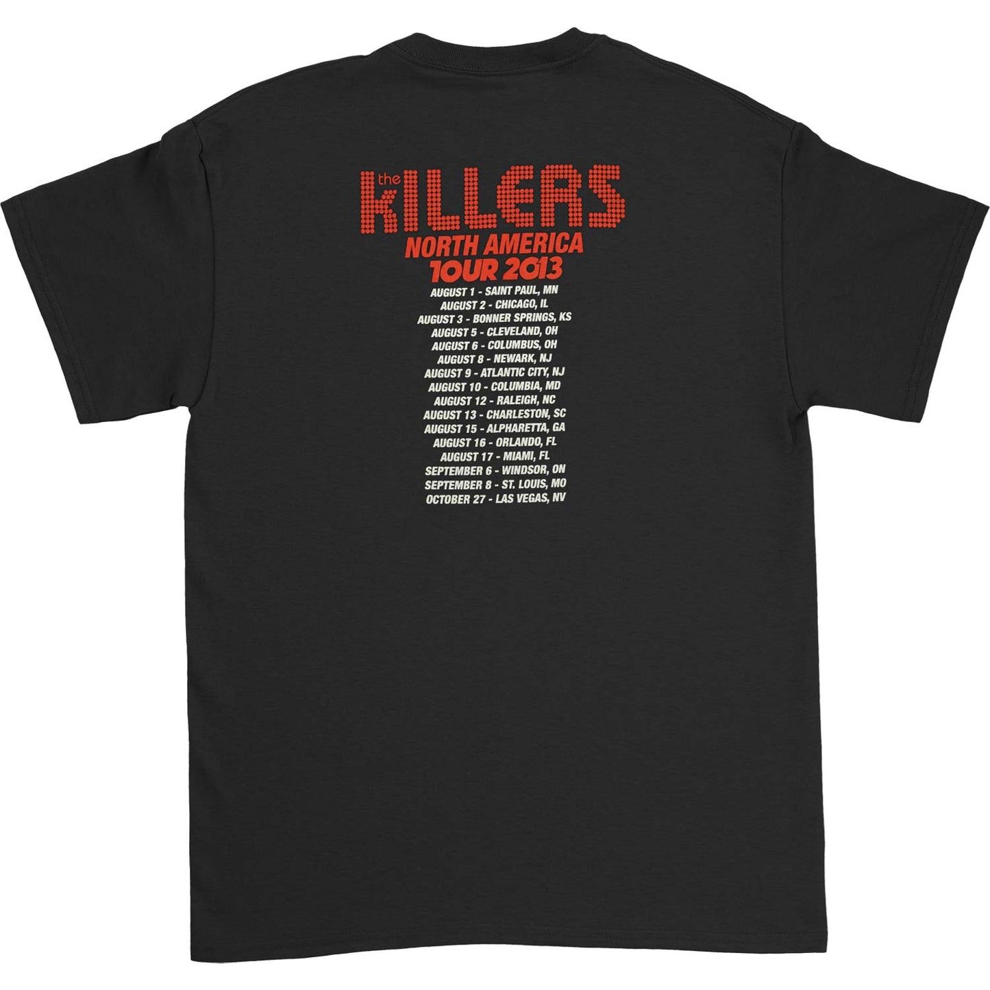 Killers Album Cover 2013 Tour T-shirt Back