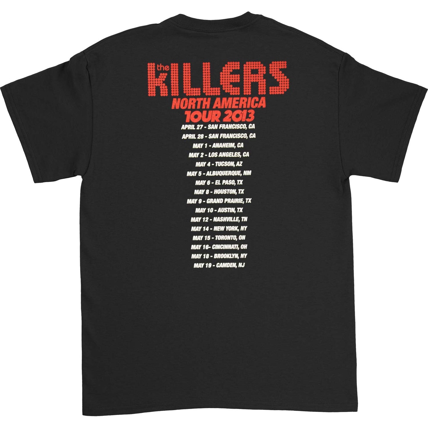Killers Album Cover 2013 Tour San Fransisco T-shirt Back