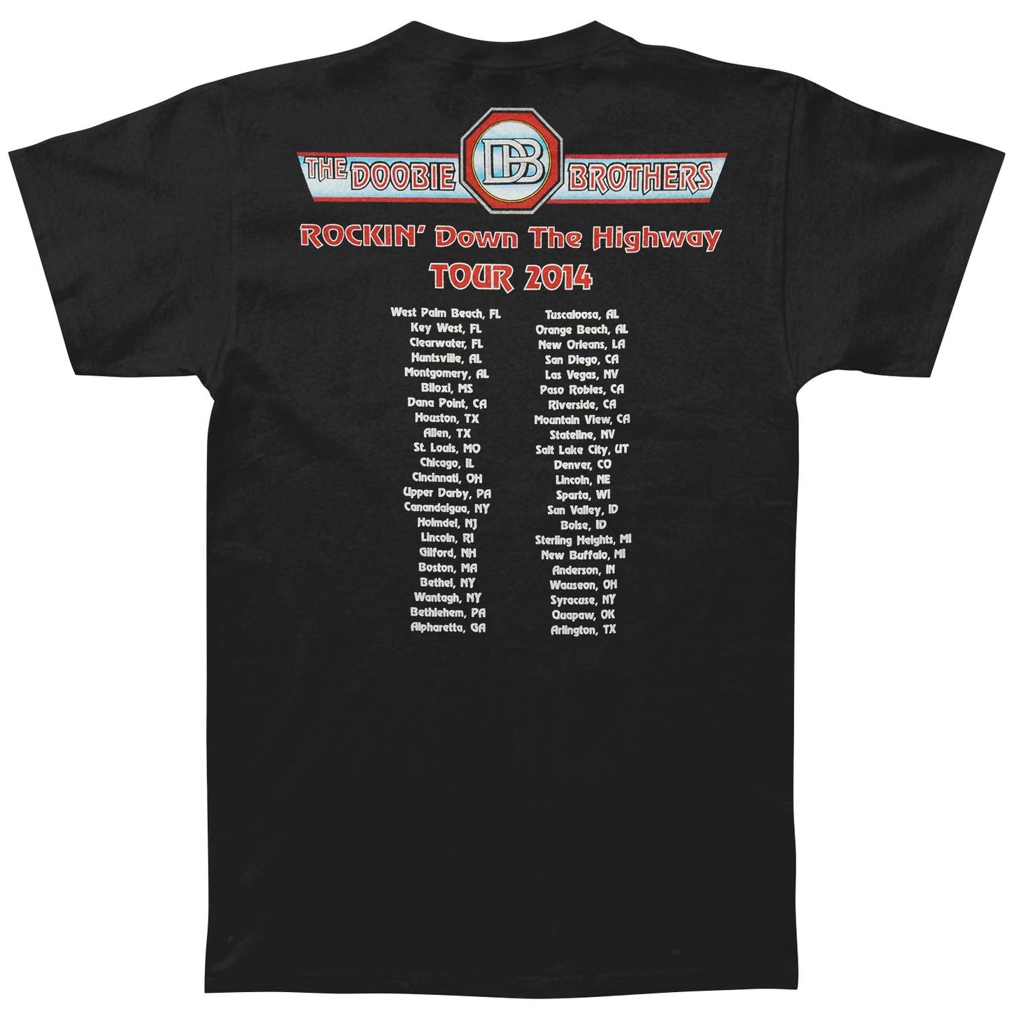 Doobie Brothers Eagle 2014 Tour T-shirt Back