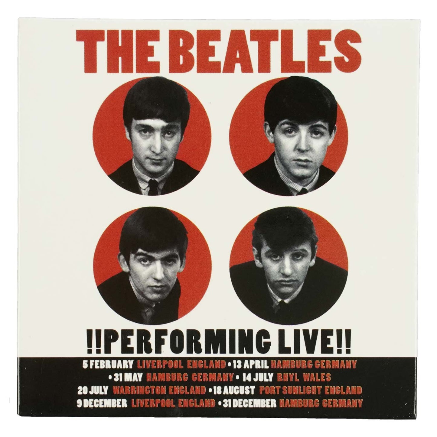 Beatles Performing Live Magnet Front