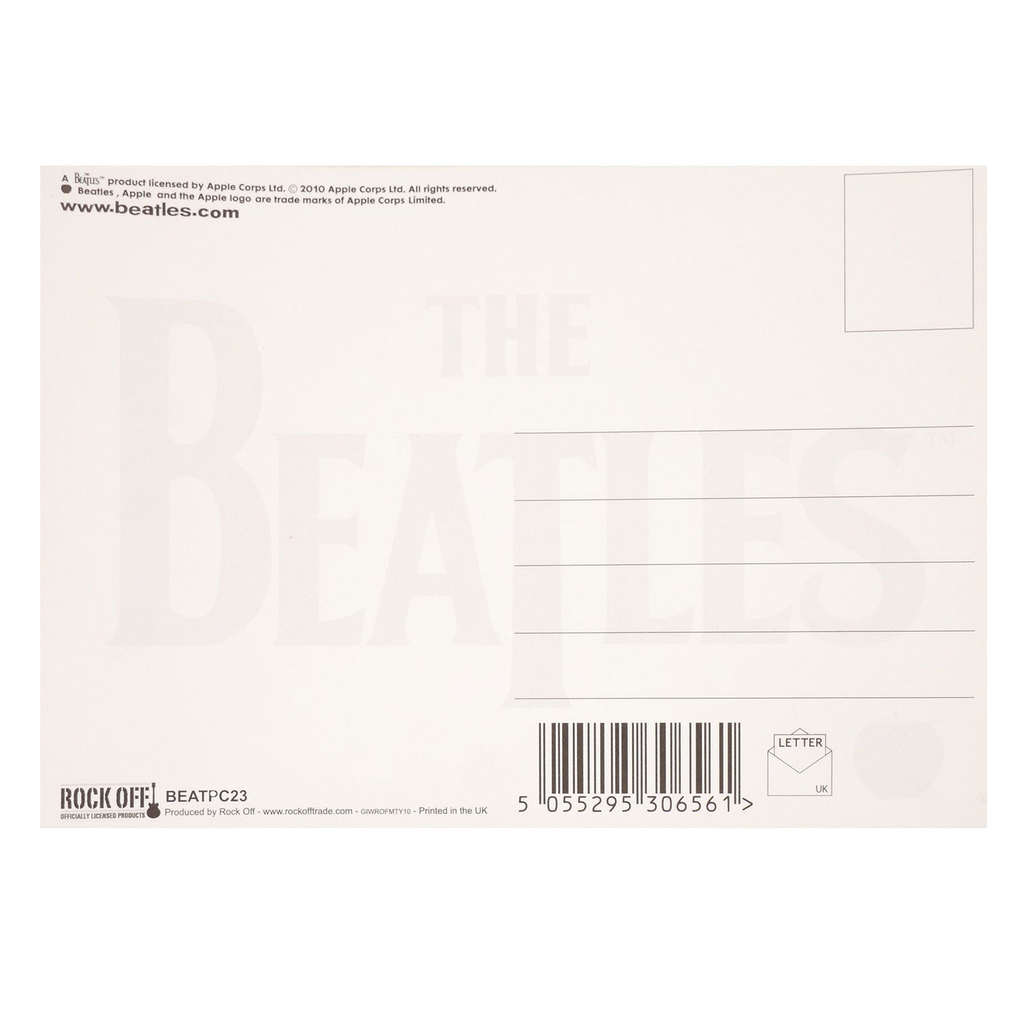 Beatles Love Post Card Back