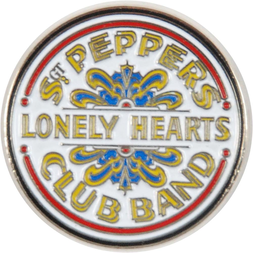 Beatles Sgt Pepper Drum Pewter Pin Badge Front