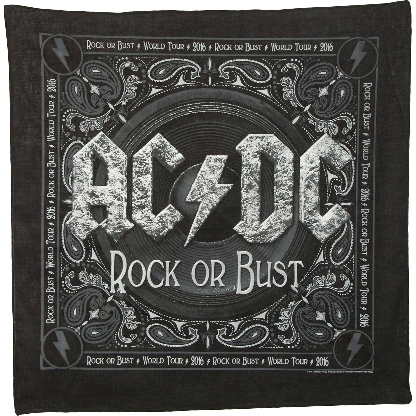 AC/DC Rock Or Bust World 2016 Bandana Front