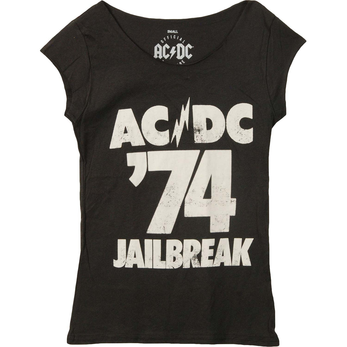 AC/DC '74 Jail Break Junior Baby Doll Junior Top Front