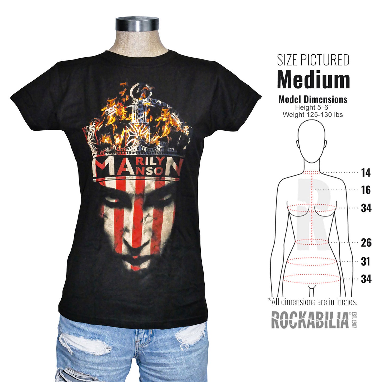 Marilyn Manson Crown Women's Premium Tee Junior Top Alt 3