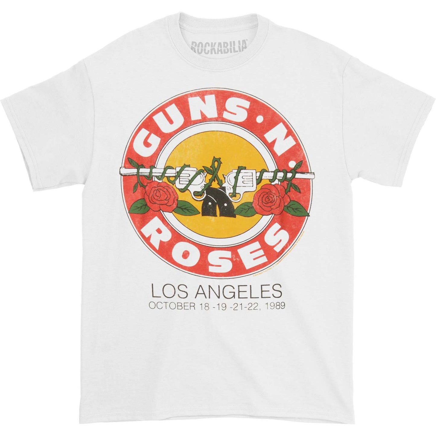 Guns N Roses Los Angeles 1989 Roses Logo T-shirt Front