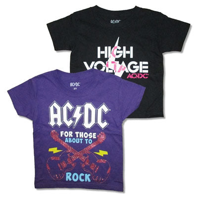 AC/DC About To Rock & High Voltage Childrens T-shirt Front