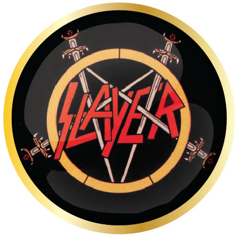 Slayer Circle Lapel Pin Pewter Pin Badge Front