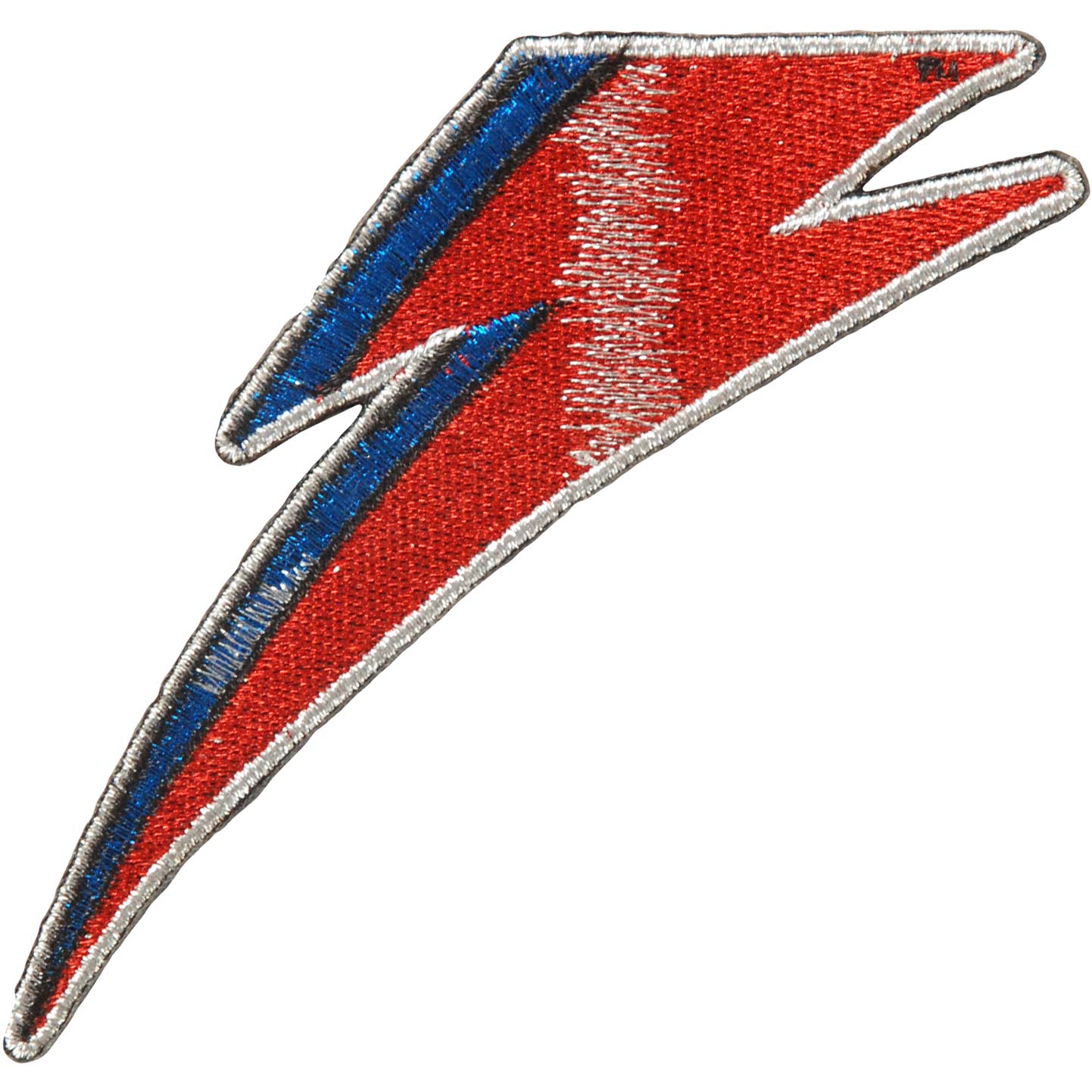 David Bowie Bolt Glitter Embroidered Patch Front