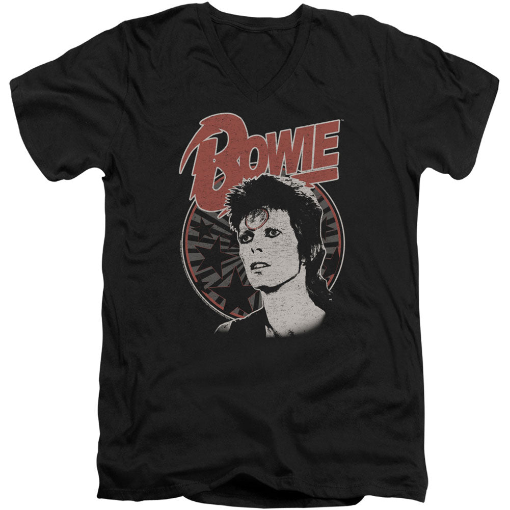 David Bowie Space Oddity Adult V-Neck Slim Fit T-shirt