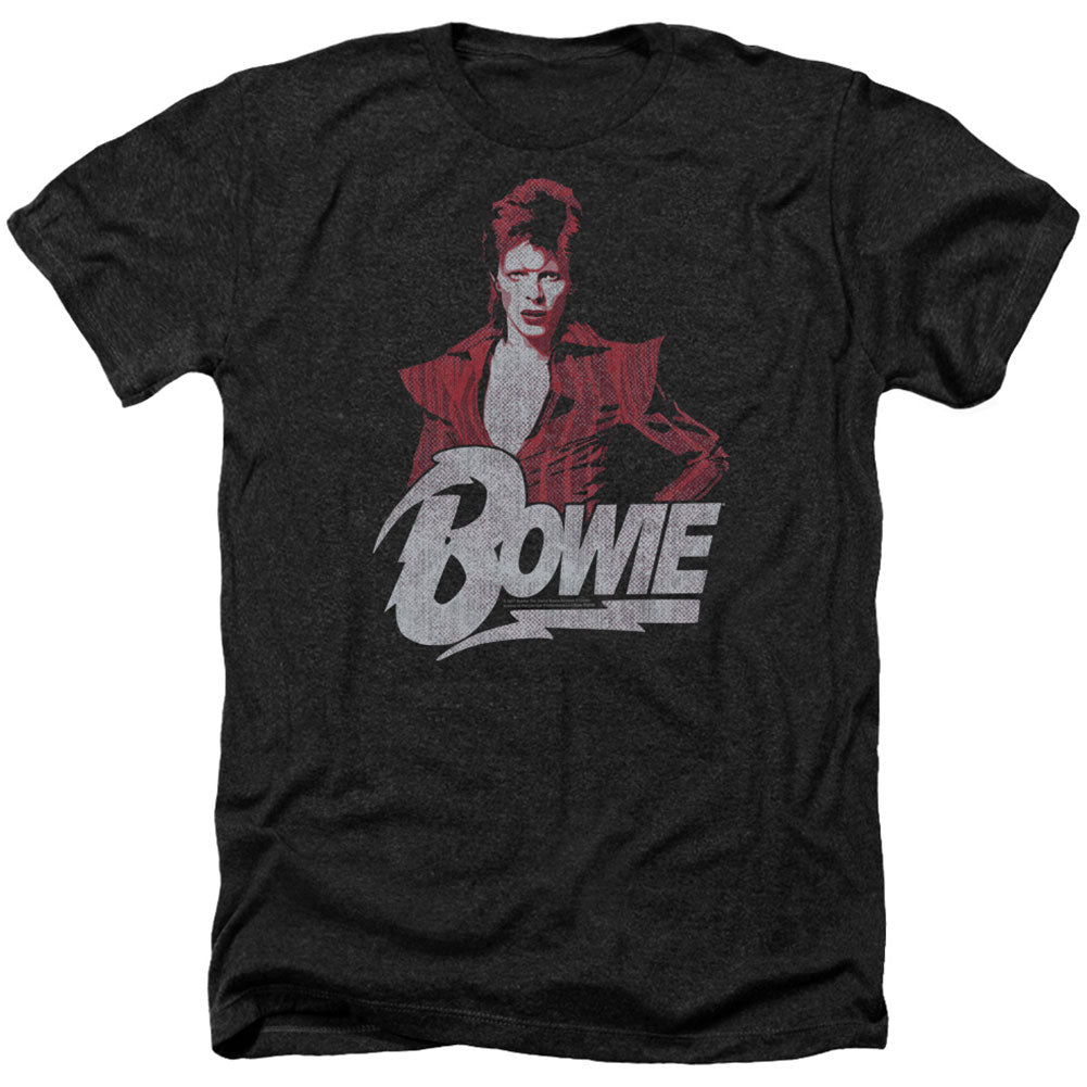 David Bowie Diamond David Adult Heather 40% Poly T-shirt Front
