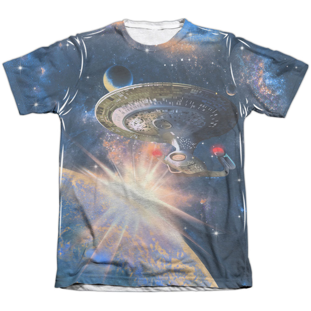 Star Trek Next Generation Enterprise 65% Poly Front/Back Print Sublimation T-shirt Front