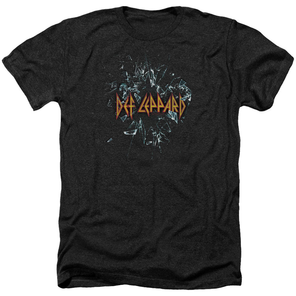 Def Leppard Broken Glass Adult Heather 40% Poly T-shirt Front
