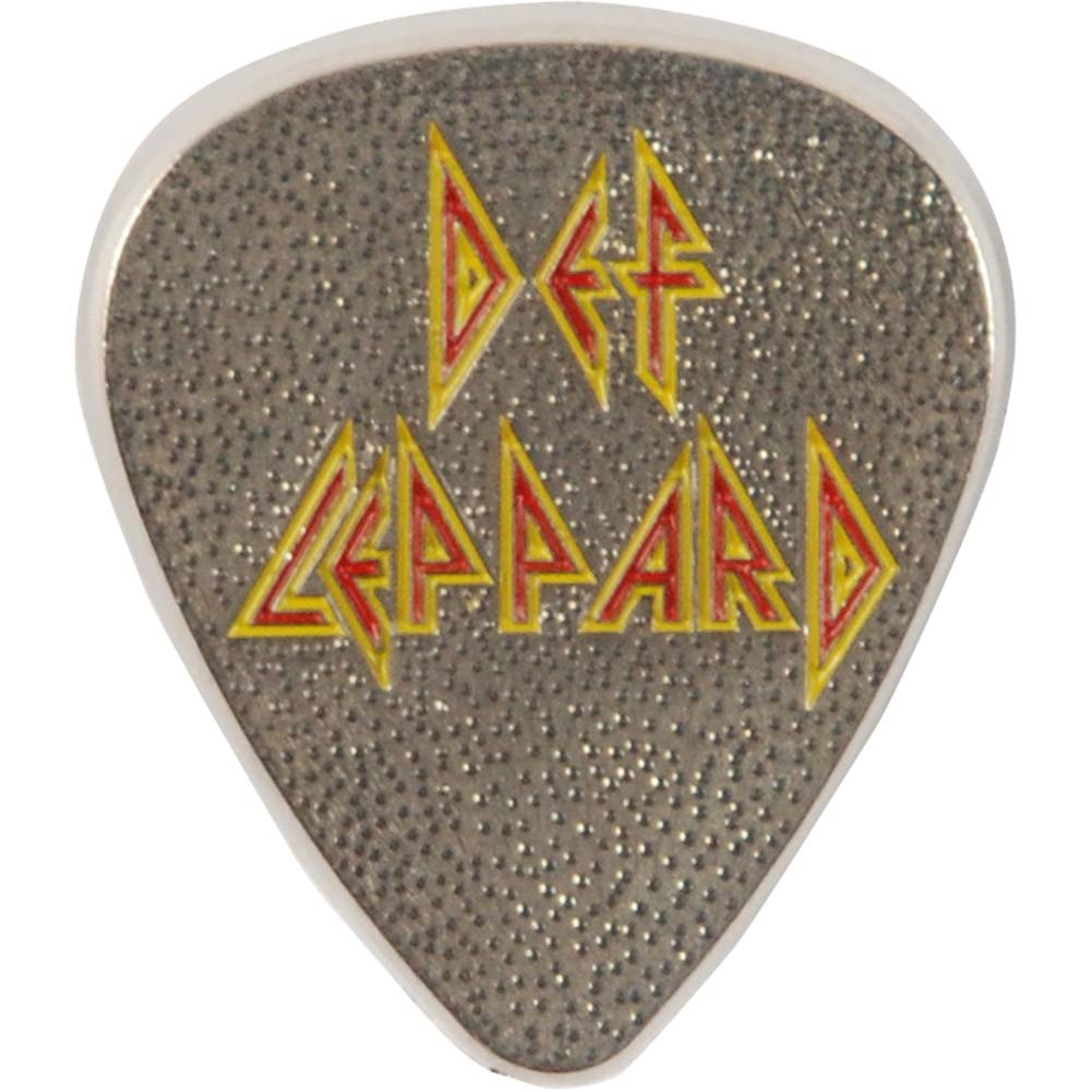 Def Leppard Pick Logo Pewter Pin Badge Front