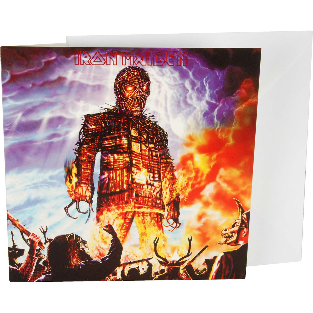 Iron Maiden Wicker Man Greeting Card Front