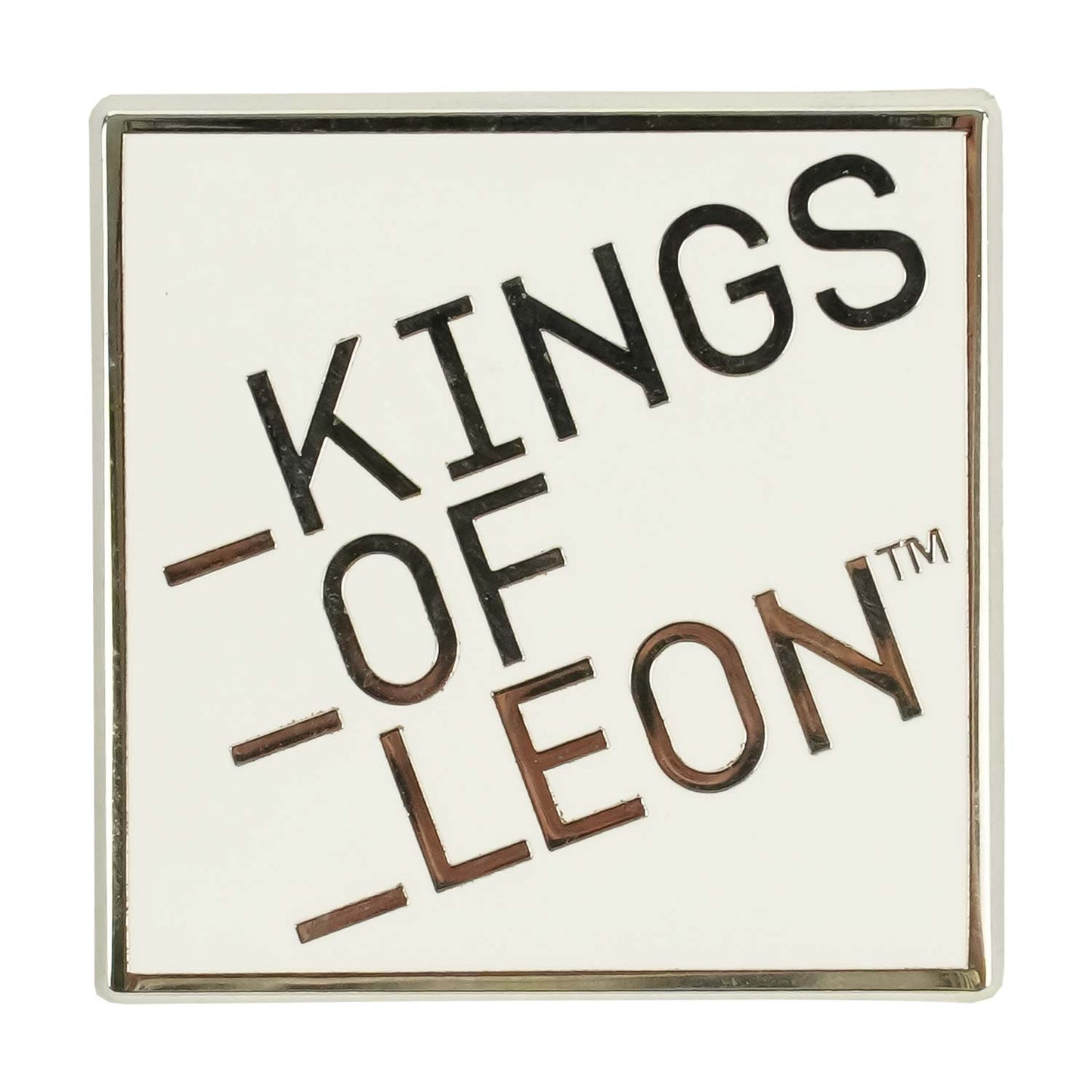 Kings Of Leon Block Logo Pewter Pin Badge Front